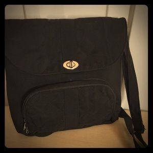 Black fabric shoulder bag